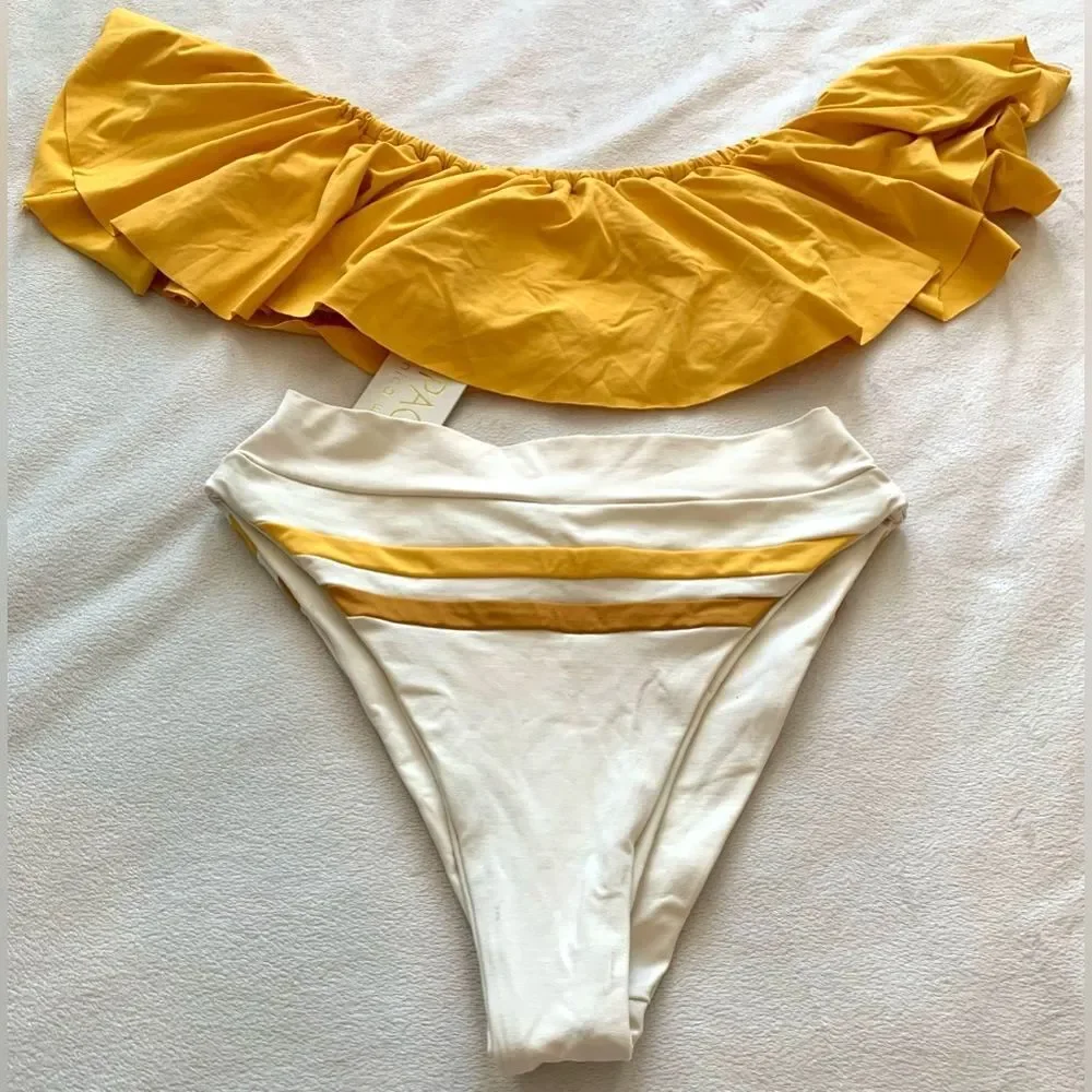 L*Space Set Hey Girl Off Shoulder Top & Wilson High Waist Bottom Small/Medium